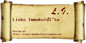 Lisko Immakuláta névjegykártya
